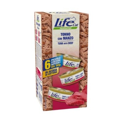 Life Cat Natural Multibox Tonno con Manzo Lattine 6x50gr