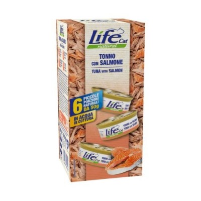 Life Cat Natural Multibox Tonno con Salmone Lattine 6x50gr