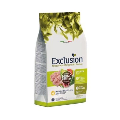 Exclusion Mediterraneo Adult Pollo Taglia Media 3kg