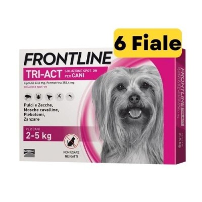 Frontline Tri-Act per Cani da 2-5Kg Confezione da 6 Fiale