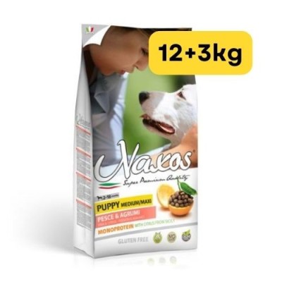 Naxos Puppy Medium Maxi Monoproteico Pesce e Agrumi di Sicilia 12 kg