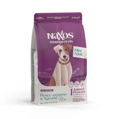 Naxos Monoprotein per Cani Adult Mini Pesce Azzurro e Agrumi 500gr