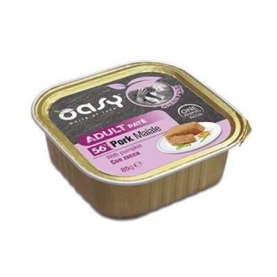 Oasy Cat Grain Free Patè Adult con Maiale e Zucca Vaschetta 85gr