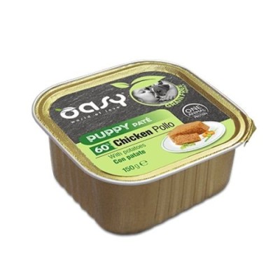 Oasy Dog Grain Free Paté Puppy Pollo con Patate Vaschetta 150gr