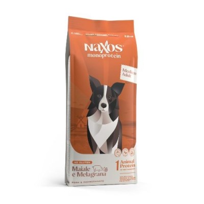 Naxos Monoprotein per Cani Adult Medium Maiale e Melagrana 12Kg