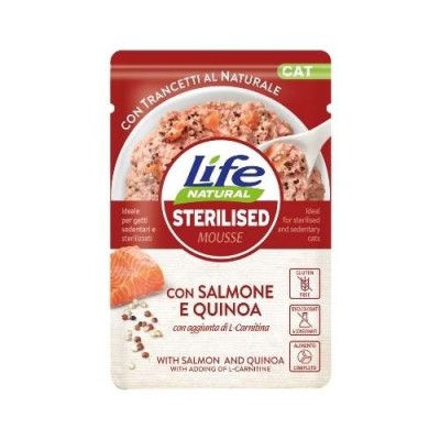 Life Cat Funzionale Sterilizzato con Salmone e Quinoa Busta 70gr