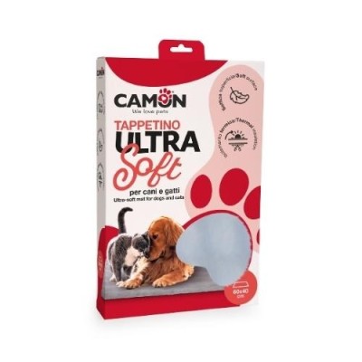 Camon Tappetino Ultra Soft per Cani e Gatti Grigio 60x40