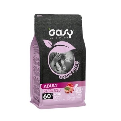 Oasy Cat Grain Free Sterilized con Maiale 1.5 kg