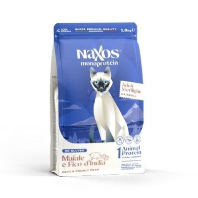 Naxos Gatto Monoprotein Sterilight Maiale e Fico d'india No GLUTEN 1,5kg