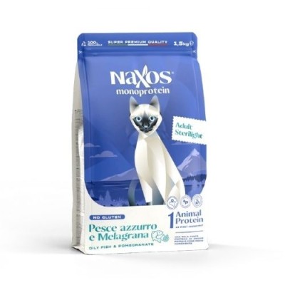 Naxos Gatto Monoprotein Sterilight Pesce azzurro e Melagrana No GLUTEN 1,5kg