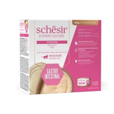Schesir Gatto Veterinary Solution GastroIntestinal Mousse al Tonnetto e Pollo 80g