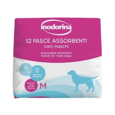 Inodorina Pannolini a Fascia per Cani Maschi M 12pz