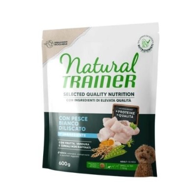 Natural Trainer Dog Selecten Quality Nutrition con Pesce Bianco Deliscato 600gg Natural Trainer Dog Selecten Quality Nutrition con Pesce Bianco Deliscato 600gg