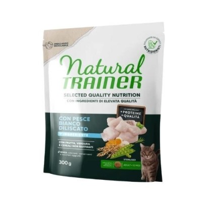 Natural Trainer Cat Selecten Quality Nutrition Sterilised con Pesce Bianco Deliscato 300g Natural Trainer Cat Selecten Quality Nutrition Sterilised con Pesce Bianco Deliscato 300g