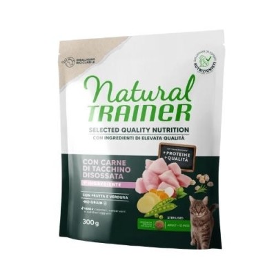 Natural Trainer Cat Selecten Quality Nutrition Sterilised con Tacchino Disossato 300g Natural Trainer Cat Selecten Quality Nutrition Sterilised con Tacchino Disossato 300g