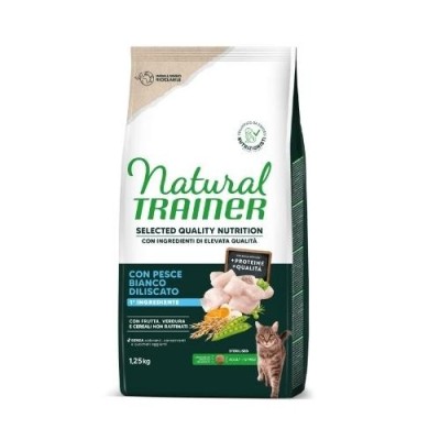 Natural Trainer Cat Selecten Quality Nutrition Sterilised con Pesce Bianco Deliscato 1,25kg Natural Trainer Cat Selecten Quality Nutrition Sterilised con Pesce Bianco Deliscato 1,25kg