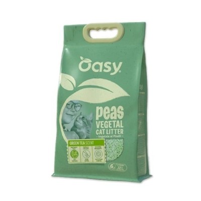 Oasy Pure Lettiera Vegetale per Gatti Biodegradabile con Fibra di Pisello Profumata al Te Verde 6L Oasy Pure Lettiera Vegetale per Gatti Biodegradabile con Fibra di Pisello Profumata al Te Verde 6L