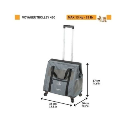 Ferplast Trasportino Trolley Voyager Grigio Misura 46,5x26,5xh50cm