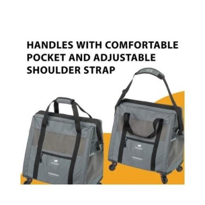 Ferplast Trasportino Trolley Voyager Grigio Misura 46,5x26,5xh50cm