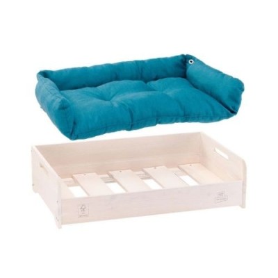 Ferplast Lettino Hall in Legno con Cuscino per Cani e Gatti Misura S 67x43xh17cm Ferplast Lettino Hall in Legno con Cuscino per Cani e Gatti Misura S 67x43xh17cm