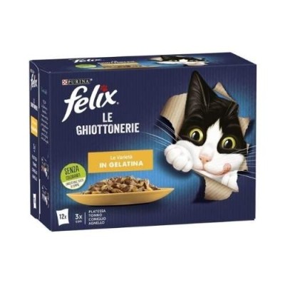 Felix le Ghiottonerie La Varietà Platessa Tonno Coniglio e Agnello 12x85g Felix le Ghiottonerie La Varietà Platessa Tonno Coniglio e Agnello 12x85g