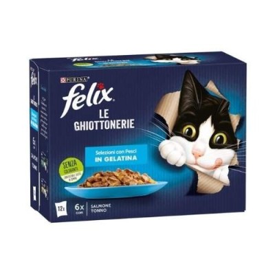 Felix le Ghiottonerie Selezioni con Pesci Salmone e Tonno 12x85g Felix le Ghiottonerie Selezioni con Pesci Salmone e Tonno 12x85g