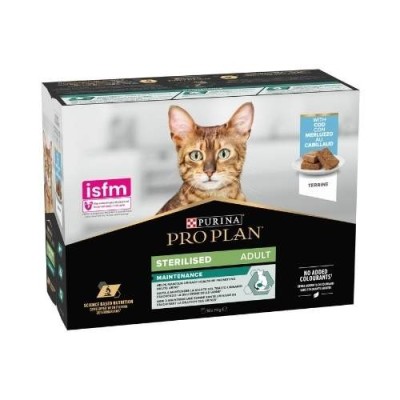 Pro Plan Cat Nutrisavour Patè Sterilised con Merluzzo Multipack 10x85 g Pro Plan Cat Nutrisavour Patè Sterilised con Merluzzo Multipack 10x85 g
