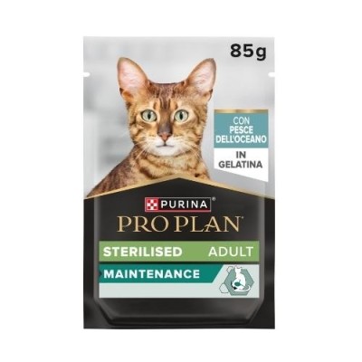 Pro Plan Cat Nutrisavour Sterilised con Pesce Oceanico Teneri Pezzetti in Gelatina Busta 85gr Pro Plan Cat Nutrisavour Sterilised con Pesce Oceanico Teneri Pezzetti in Gelatina Busta 85gr