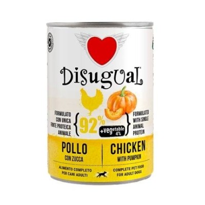 Disugual Dog Vegetable Patè Monoproteico Coniglio con Zucchine Lattina 400gr Disugual Dog Vegetable Patè Monoproteico Coniglio con Zucchine Lattina 400gr