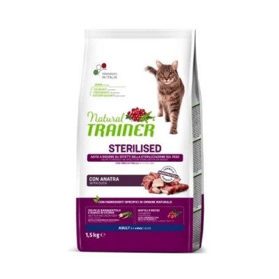 Natural Trainer Cat Adult Sterilized con anatra 1.5kg