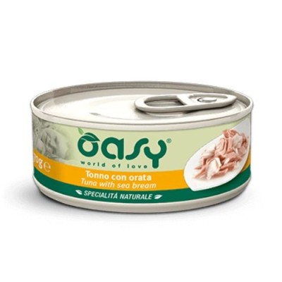 Oasy Cat Specialità Naturali Tonno con Orata Lattina 150g Oasy Cat Specialità Naturali Tonno con Orata Lattina 150g