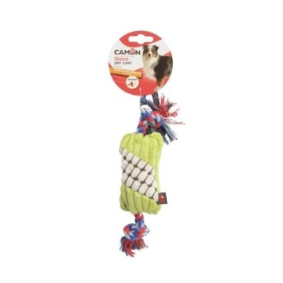 Camon Gioco per Cani Ossi in Poliestere e Corda con Squeaker 20cm Camon Gioco per Cani Ossi in Poliestere e Corda con Squeaker 20cm
