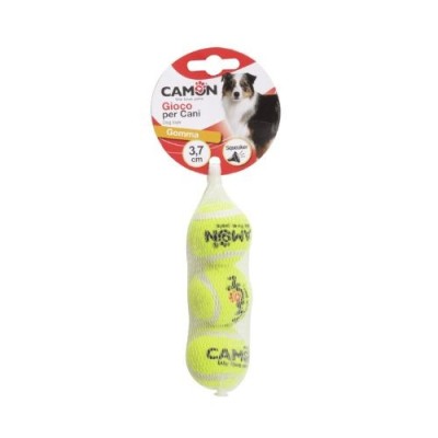 Camon Gioco per Cani 3 Palle da Tennis con Squeaker Diametro 6,2cm Camon Gioco per Cani 3 Palle da Tennis con Squeaker Diametro 6,2cm