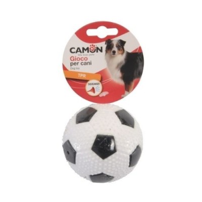 Camon Gioco per Cani Palla da Calcio in TPR con Squeaker Diametro 9cm
