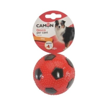 Camon Gioco per Cani Palla da Calcio in TPR con Squeaker Diametro 9cm