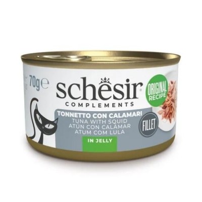 Schesir Gatto Tonnetto con Calamari in Gelatina 70g Schesir Gatto Tonnetto con Calamari in Gelatina 70g