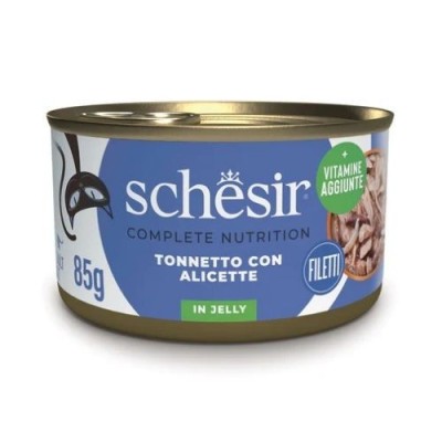 Schesir Gatto Complet Tonnetto con Alicette in Gelatina Lattina 85 gr