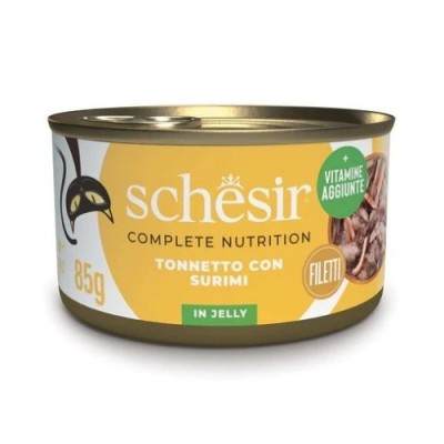 Schesir Gatto Complet Tonnetto con Surimi in Gelatina Lattina 85 gr Schesir Gatto Complet Tonnetto con Surimi in Gelatina Lattina 85 gr