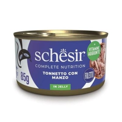 Schesir Gatto Complet Tonnetto e Manzo in Gelatina Lattina 85 gr Schesir Gatto Complet Tonnetto e Manzo in Gelatina Lattina 85 gr