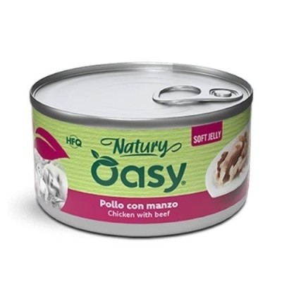 Oasy Natury Gatto Pollo con Manzo in Jelly 85g