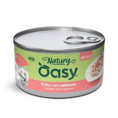 Oasy Natury Gatto Pollo con Salmone in Jelly 85g