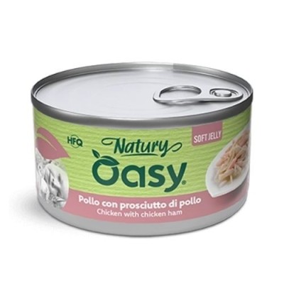 Oasy Natury Gatto Pollo con Prosciutto di Pollo in Jelly 85g
