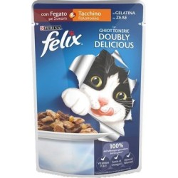 Felix Doubly Delicious con Tacchino e Fegato in Gelatina