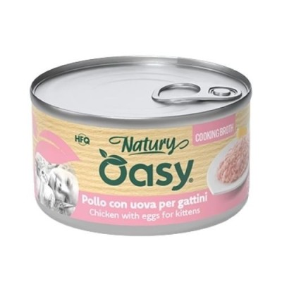 Oasy Gatto Natury Kitten Pollo con Uova in Brodo di Cottura 85g Oasy Gatto Natury Kitten Pollo con Uova in Brodo di Cottura 85g