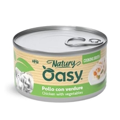 Oasy Gatto Natury con Pollo con Verdure in Brodo di Cottura 85g