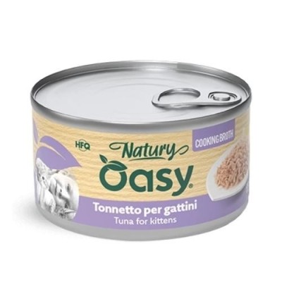 Oasy Gatto Natury Kitten Tonnetto in Brodo di Cottura 85g Oasy Gatto Natury Kitten Tonnetto in Brodo di Cottura 85g