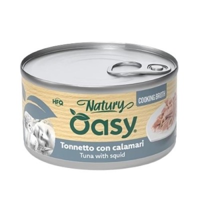 Oasy Gatto Natury Tonnetto con Calamari in Brodo di Cottura 85g Oasy Gatto Natury Tonnetto con Calamari in Brodo di Cottura 85g
