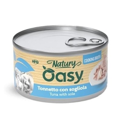 Oasy Gatto Natury Tonnetto con Sogliola in Brodo di Cottura 85g