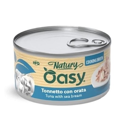 Oasy Gatto Natury Tonnetto con Orata in Brodo di Cottura 85g