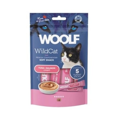 Woolf Wildcat Snack Liquidi per Gatti Gusto Tonno e Salmone 5x14g